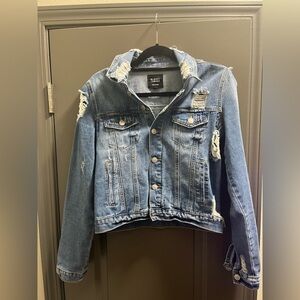 Almost Famous Ripped Blue Jean Jacket